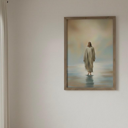 Cuadro "Sigue sus Pasos" – Jesús Caminando sobre las Aguas