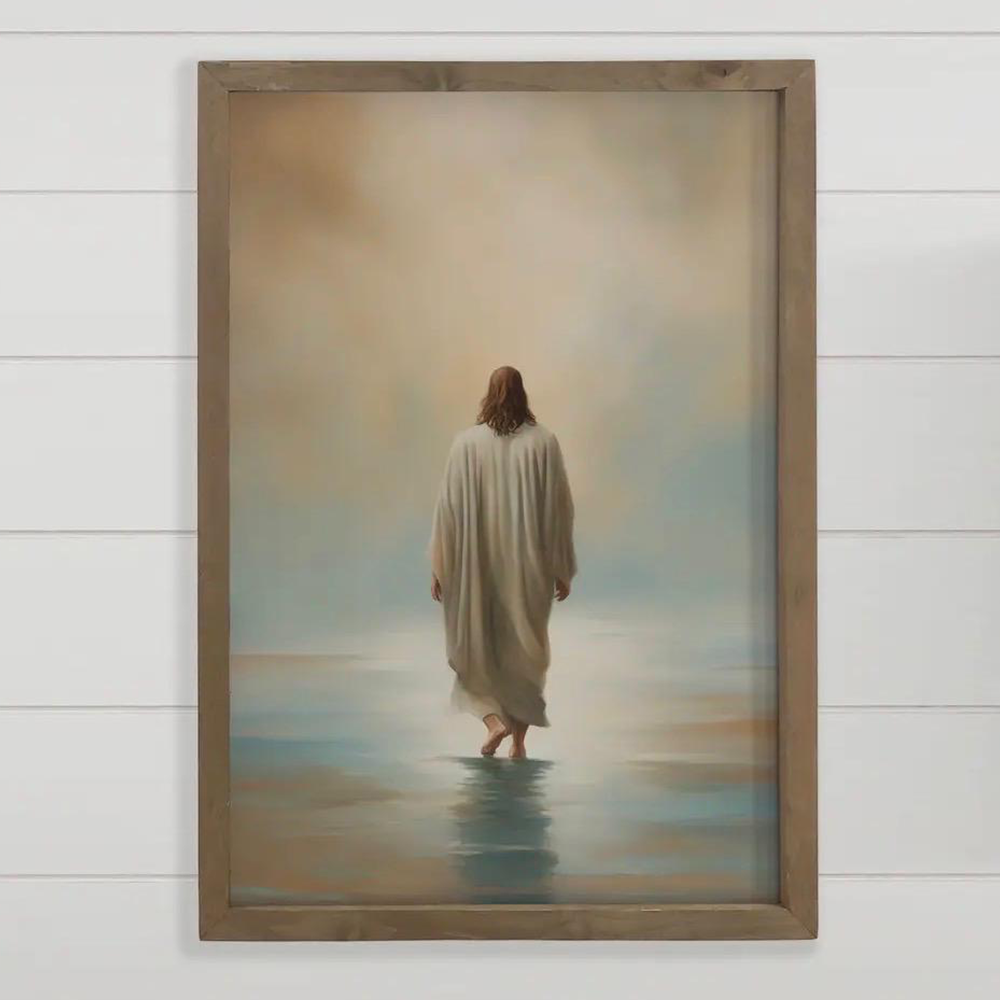 Cuadro "Sigue sus Pasos" – Jesús Caminando sobre las Aguas